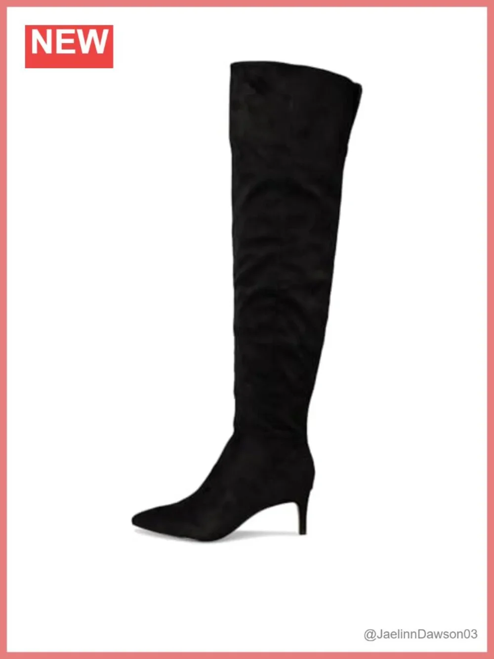 Faux Suede Over-the-Knee Stiletto Boots Pointed Toe Zip Closure Fall Boots